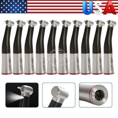 10*Abdent Dental 1:5 Increasing Max Speed Handpiece LED Fiber Optic Contra Angle
