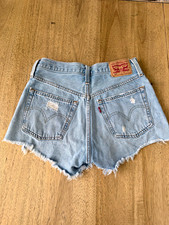 Levi's 501 Women's High Rise Light Wash Distressed Cutoff Denim Shorts W26
