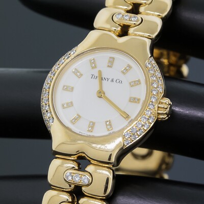 腕時計・ブランド空箱 CHANEL BVLGARI Tiffany他 約50点 Tiffany & Co. Factory Diamond Tesoro Ladies Watch 25mm 18K Yellow