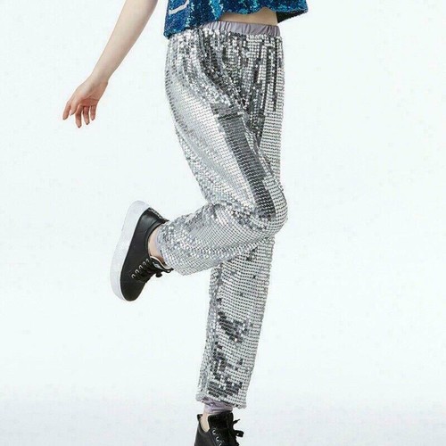 Mens Sequin Trouser Pants Glitter Harem 