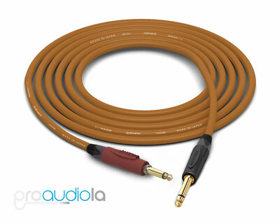 Canare Quad L-4E6S Instrument Cable | Silent 1/4'' TS to 1/4'' TS | Brown 9 Ft