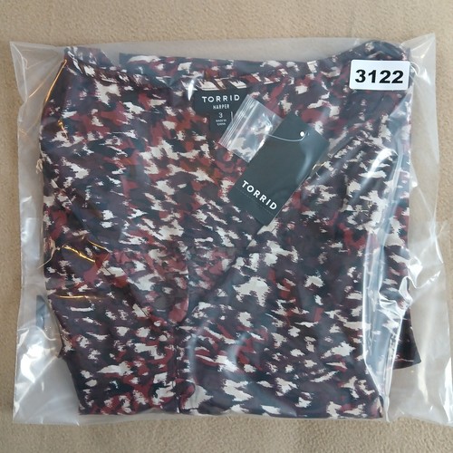 Torrid Women's Harper Short Sleeve Blouse Size 3X Abstract Brushstroke Print NWT - Picture 14 of 14
