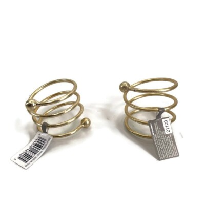 #ad #ad Bed Bath amp; Beyond set of 2 spiral gold twist napkin rings $15.97
