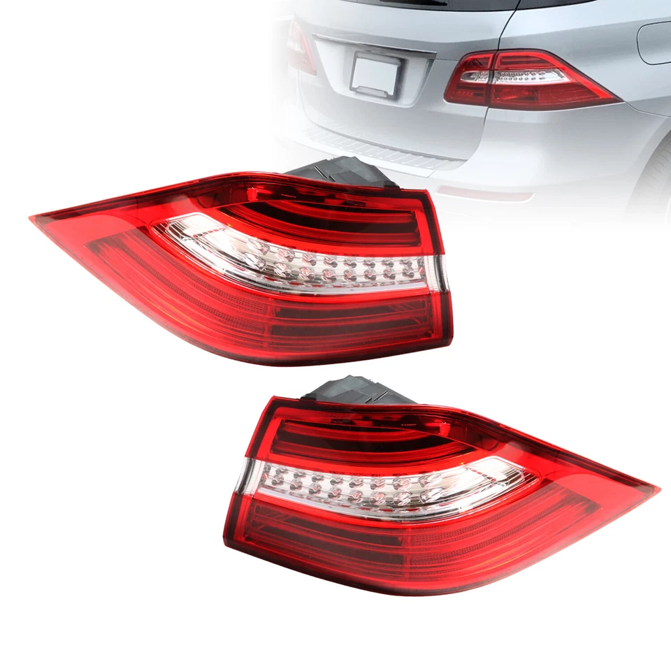 For 2012-2015 Mercedes-Benz W166 ML350 LED Tail Light Brake Lamps Outer Pair Set - Image 3 of 4