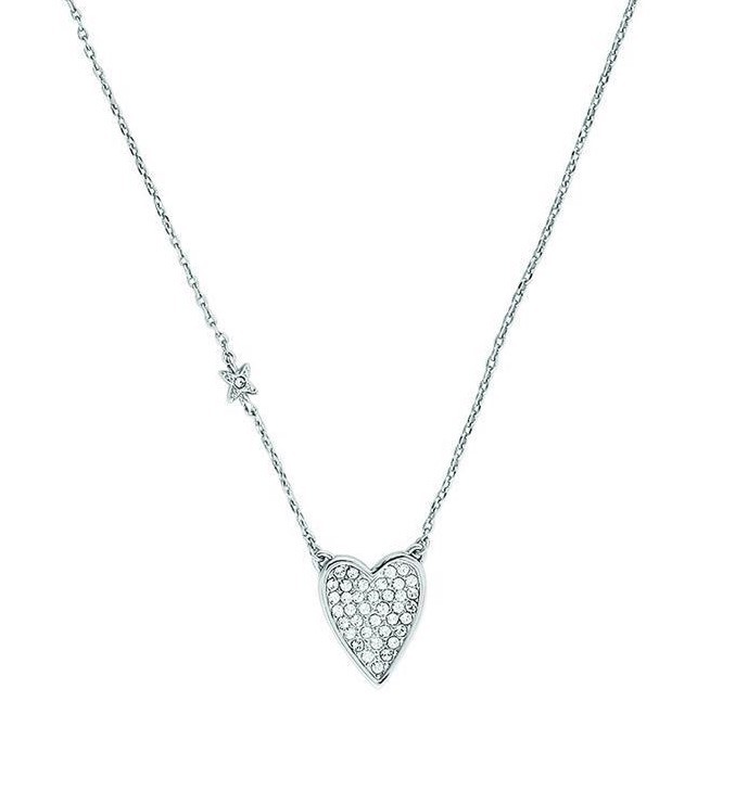 Adore Swarovski Signature Pointed Heart Necklace Crystal/Rhodium Plated RRP £37
