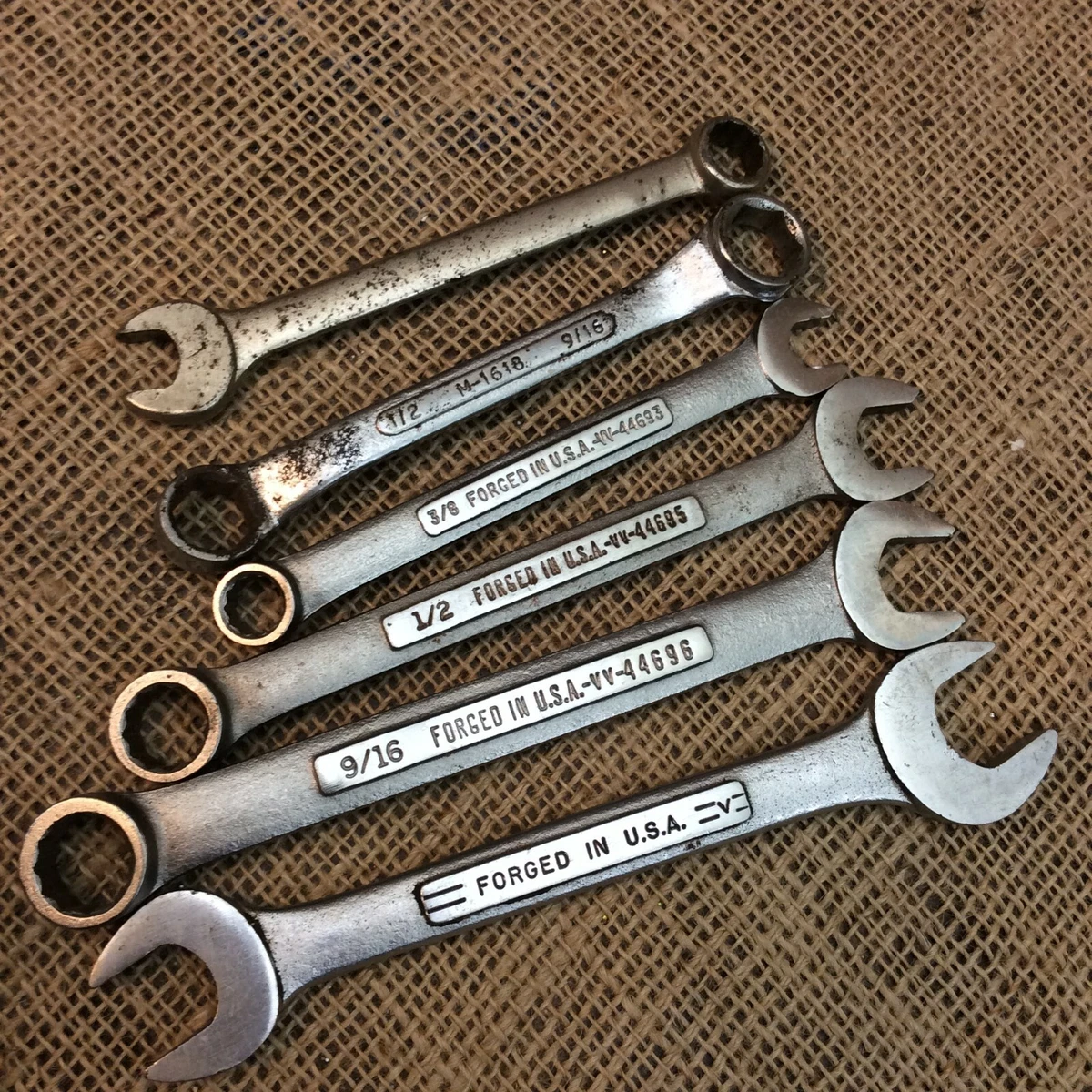 Misc lot of Six wrenches, Craftsman Wrench lot, variety of wrenches, small  tools