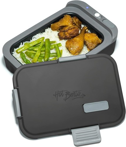 Hot Bento Reusable Self Heated Lunch Box Battery Powered - Black *PRE-OWNED*