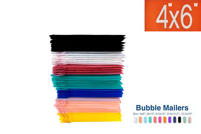4x6 4'' x 6'' Color Poly Bubble Mailers Shipping Mailing Padded Bags Envelopes