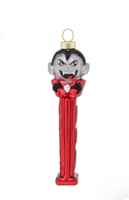 kat + annie  Fangs A Lot PEZ Halloween 5  Glass Ornament NEW 