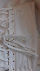 AGENT PROVOCATEUR RARE IVORY SATIN MERCY CORSET & SUSPENDERS SIZE 5 XLARGE UK 14