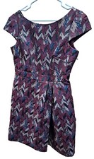 Vince Camuto Metallic Jacqard Fit & Flare Dress NEW WITH TAG Size 8 Color: Berry