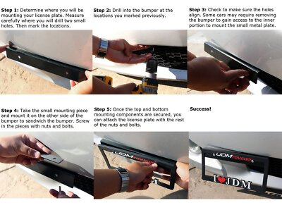 Soporte Para Placa De Matrícula JDM Universal - Rojo, Aluminio, Para Parachoques Delantero, Xotic Tech