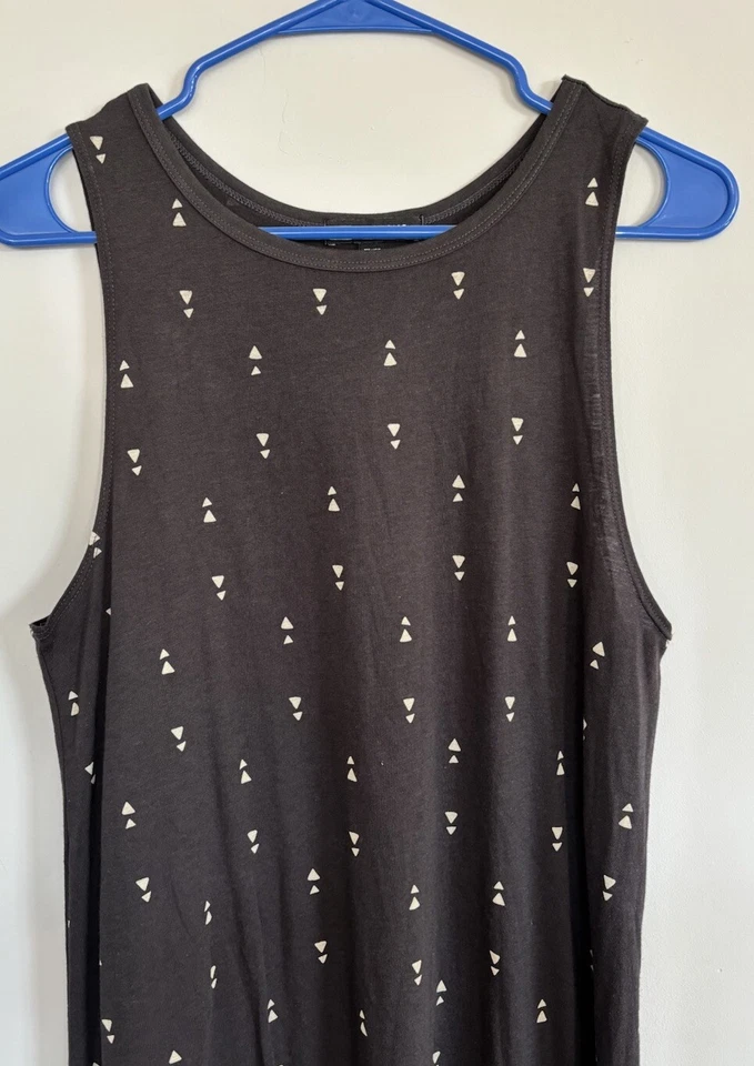 Billabong Dark Gray Tank Dress Size S Geometric Print Soft Modal - Image 2 of 4