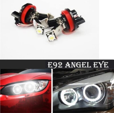 2x For BMW E82 E90 E92 M3 E60 E63 E70 X5 E71 X6 LED Angel Eye Halo Light H8 Bulb
