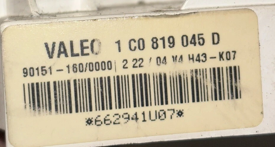 VOLKSWAGEN BEETLE 1999-2005 CLIMATE HEATER CONTROL ADJUSTMENT PANEL 1C0819045D - Image 3 of 3