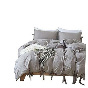DREFEEL Egyptian Quality Vibrant Stone Washed Microfiber Light Grey Duvet Cover 8382031891287  eBay
