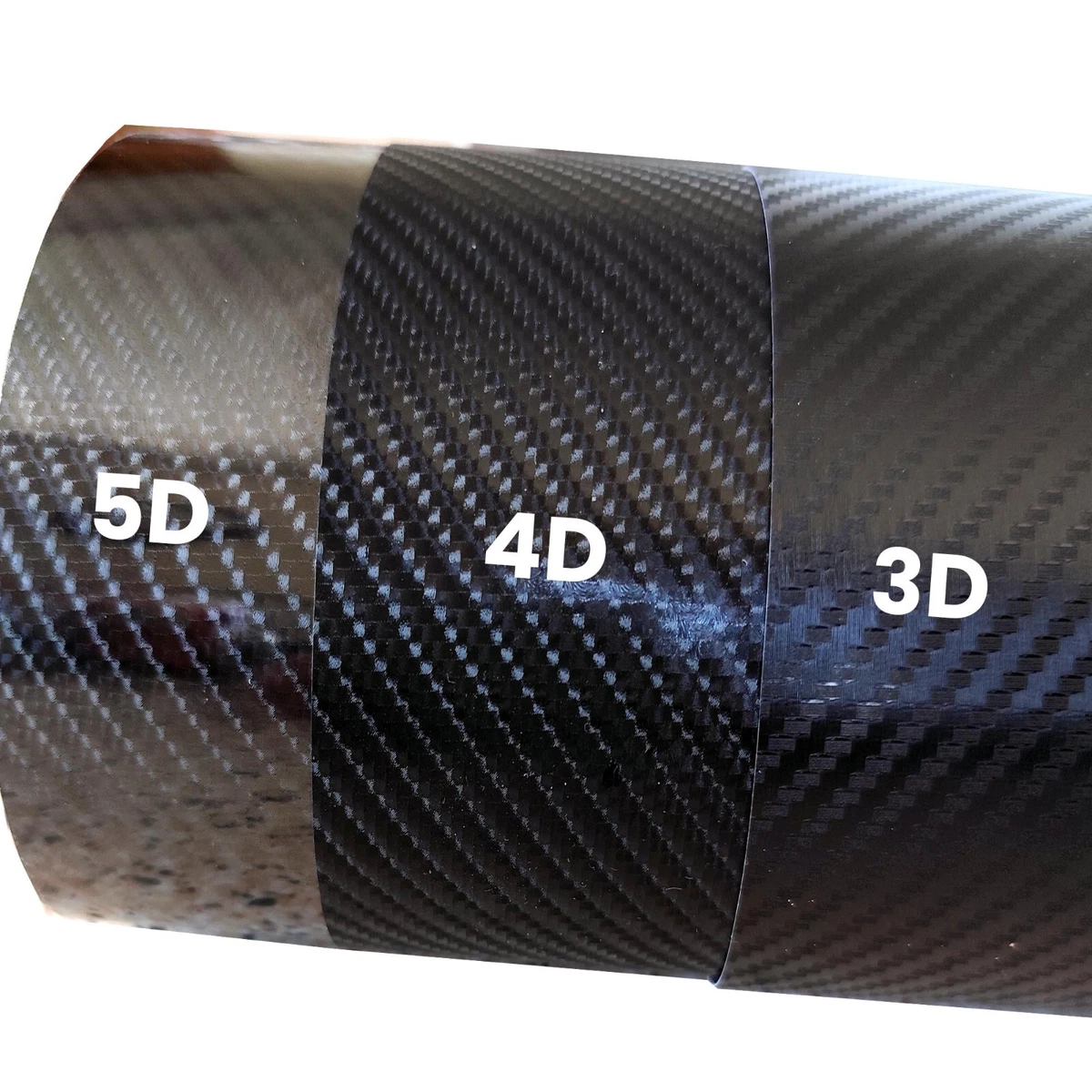 Hoja envolvente de vinilo de fibra de carbono 3D 4D 5D autoadhesiva negra pegatina sin burbujas