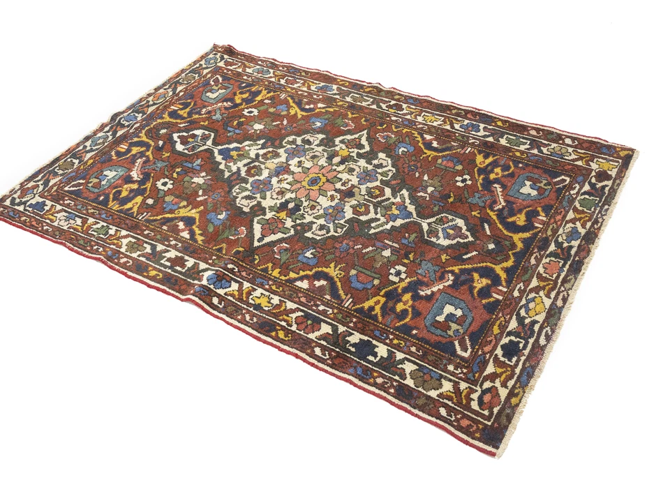 Alfombra oriental hecha a mano alfombra de entrada floral tradicional decoración del hogar 4'5X6'5 pies Foto 3 de 4