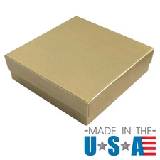 Gold Linen Cotton Filled Jewelry Display Packaging Gift Boxes Lots of 100