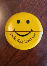 Vintage Rubber Coin Purse "Smile God Loves You" Theme 70's