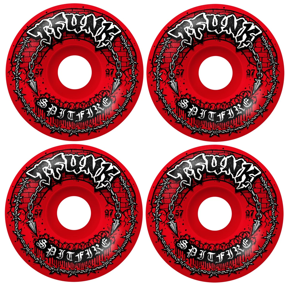 Spitfire Skateboard Wheels 54mm Bighead Purple + Spitfire Bearings