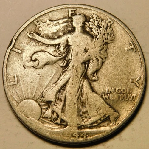 1944 D Walking Liberty Half Dollar 90% Silver   "As Pictured-Not Cleaned"