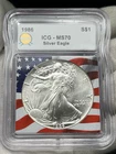 1986 $1 American Eagle ICG MS70 1 oz Fine .999 Silver Coin - First Year!