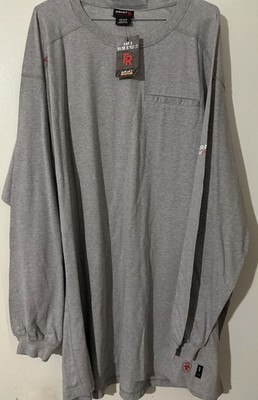 Ariat  Men's Fire Resistant Crew Longsleeve Tee, 8.7 Cal/sq Cm, 4XL, Cotton CAT2