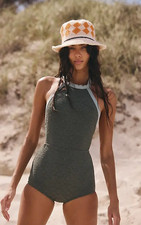 NEW FREE PEOPLE CACTUS GREEN HEIDI SURF SUIT ONE PIECE SWIMSUIT SZ XL