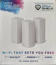 Linksys WHW0303 Velop AC6600 Tri-Band Mesh WiFi System - White (3-Pack) (A0303)