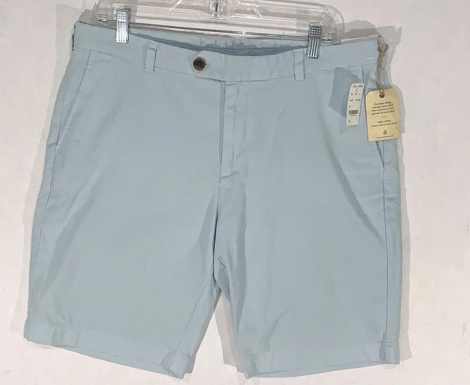 NUEVO CON ETIQUETAS Brooks Brothers Prenda Teñida 10” Entrepierna Bermudas Pantalones Cortos Para Hombre Talla 36 Azul Bebé