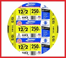 Durable Southwire 250 ft. 12/2 Solid Romex SIMpull CU NM-B W/G Wire Romex NEW