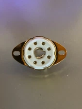 TUBE SOCKET - Premium 8 Pin Loctal  Ceramic - (BOTTOM) Mount - Gold Plate-(1pc)