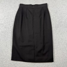 Escada Pencil Skirt Women Black Margaretha Ley Pure New Wool Vintage Germany 34