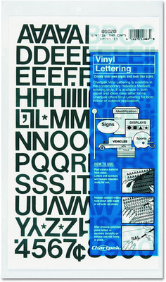 Chartpak Self-Adhesive Vinyl Capital Letters and Numbers, 3/4 Inches High, Black