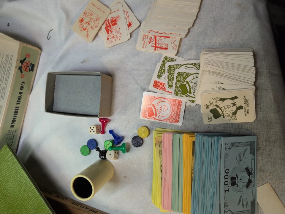 Vintage 1965 Go For Broke Board Game by Selchow & Righter Complete  - Image 4 of 4