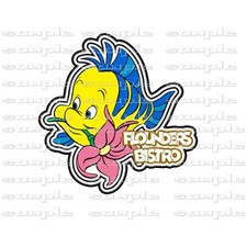 Disney Flounders Bistro ddsk Title Premade Scrapbook Page Paper Piece die cut