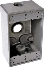 Hubbell-Bell 5324-0 Single-Gang Weatherproof Box Three 3/4 in. Threaded