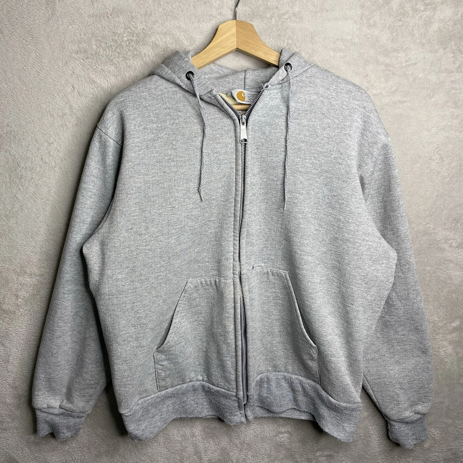Vintage Carhartt Thermal Lined Full Zip Heavyweight Hoodie Gray XL Made In USA
Opens in a new window