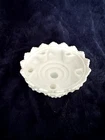 Hobnail Milk Glass Taper Pillar 6 Candle Holder Bowl Rim Pedestal Vintage