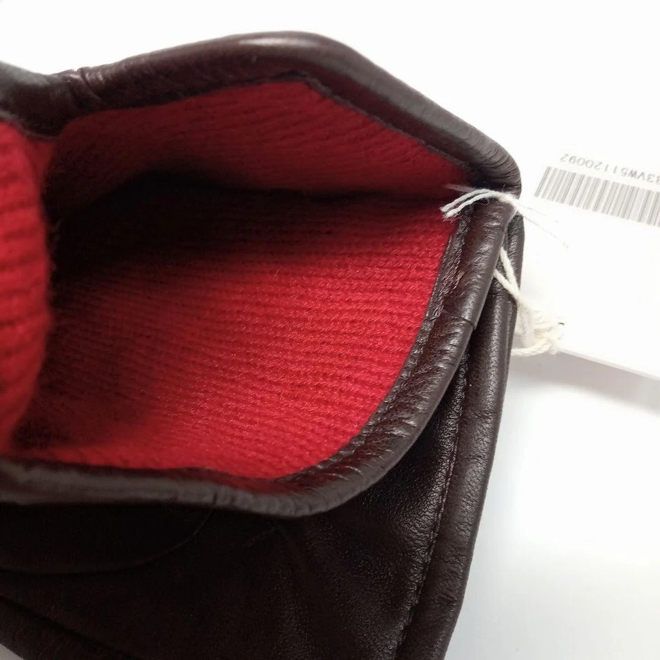 Vivienne Westwood Leather Gloves Brown Red Stitch Women 20cm Tag NEW Japan - Image 4 of 4