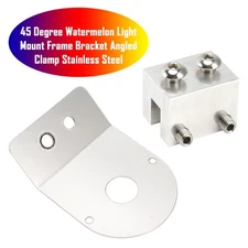 🚗45 Degree Watermelon Light Mount Frame Bracket Angled Clamp Stainless Steel