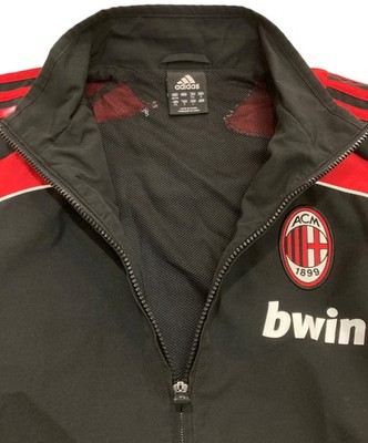 adidas AC Milan Zip Jacket 074906 Size: L Black x red Men