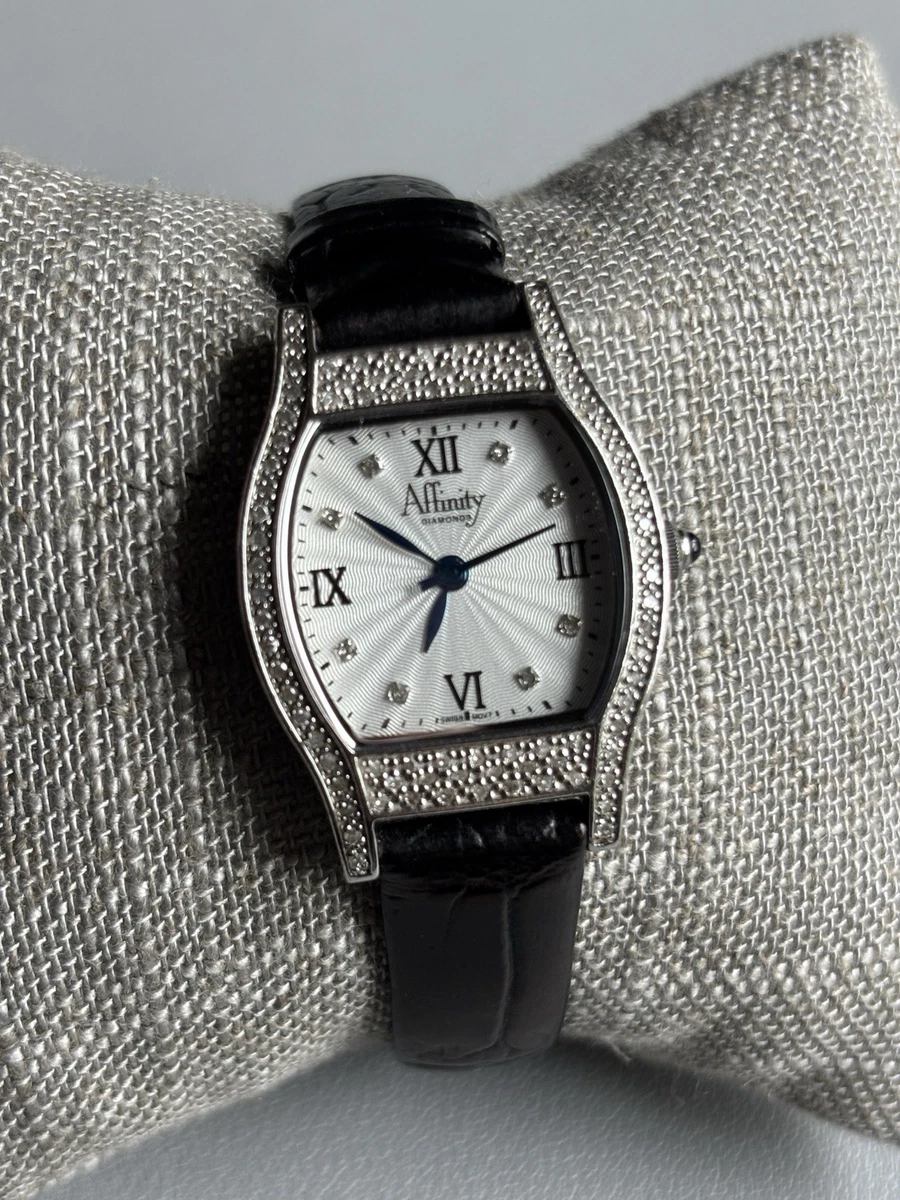 Affinity Diamond Chronograph Watch Diamond Accented Bezel Black Leather Band Gents Aqua Master 8-1/2 CT. T.W. Black Leather Diamond  main image 2