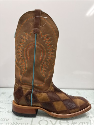 #ad Horse Power HP1053 Men#x27;s Patchwork Crazy Train Western Boot Square Toe Size 9.5D $74.20