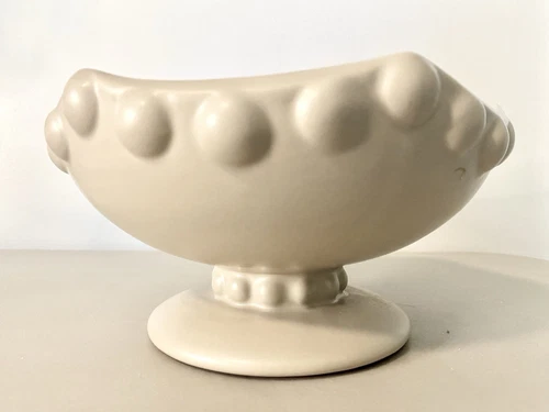 VTG Ivory Haeger Pottery Planter Bowl Pedestal USA 8” Diameter 4.5” H  #630-86