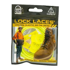 Lock Laces Yel72 Safety Boot Laces,Neon Yellow,72" L,Pr