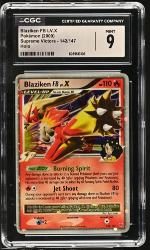 CGC 9 MINT Blaziken FB LV.X 2009 Supreme Victors 142/147 Holo Pokemon Card