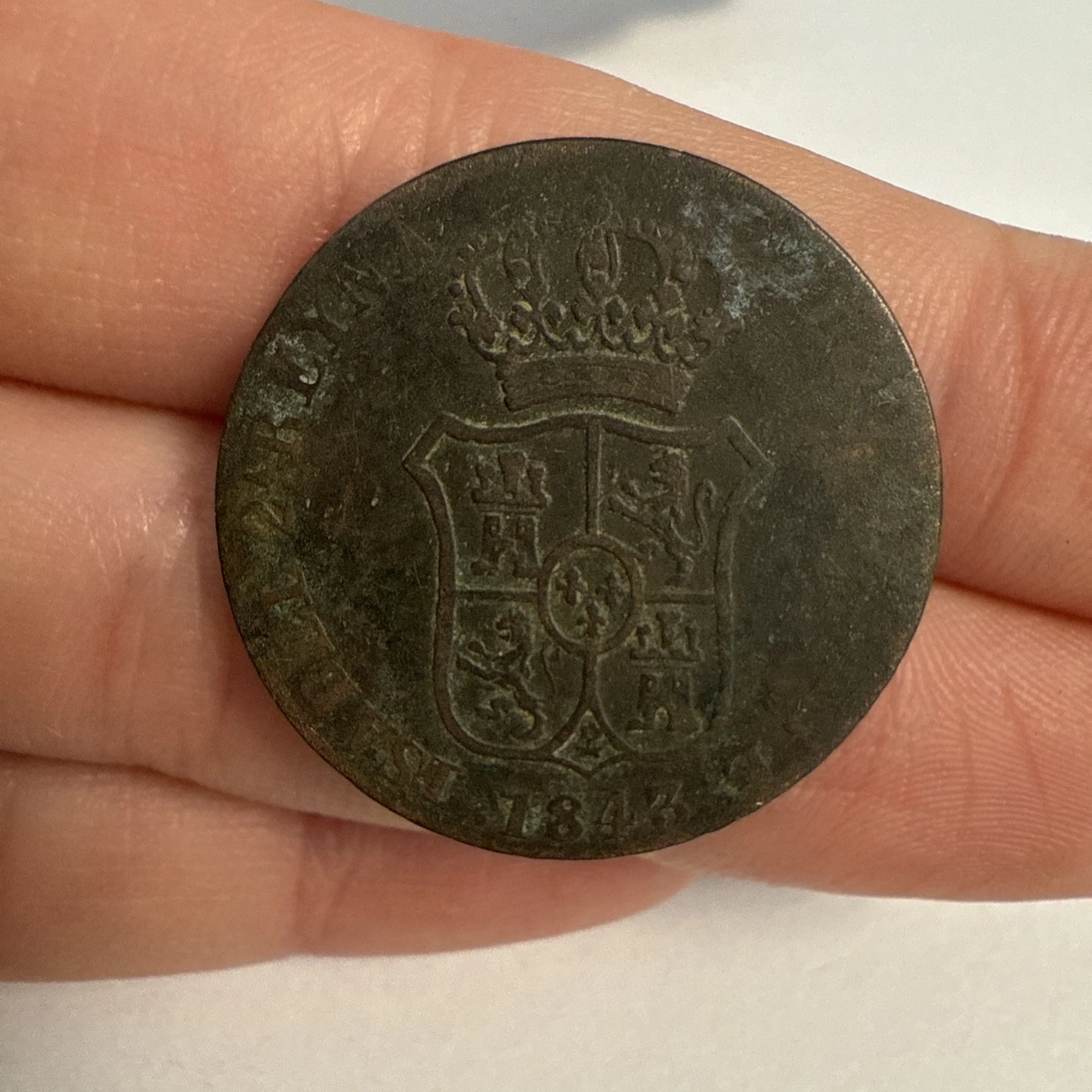 Monnaie 3 Guar Cataluna Isabel 2 Reyna 1843
