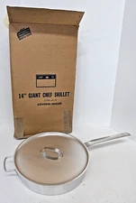 Enterprise 14" Aluminum Frying Pan Commercial Skillet Made in Macon, Ga w/Lid